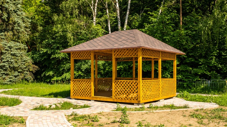 wooden square gazebo