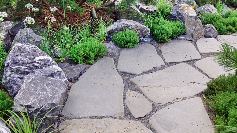 stone path with different shapes