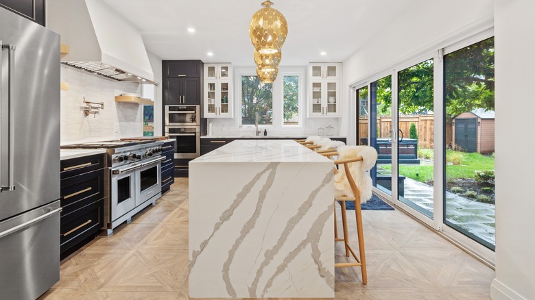 Marble countertop kitchen