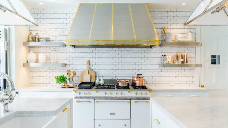 Vintage inspired gold kitchen
