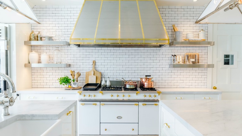 Vintage inspired gold kitchen