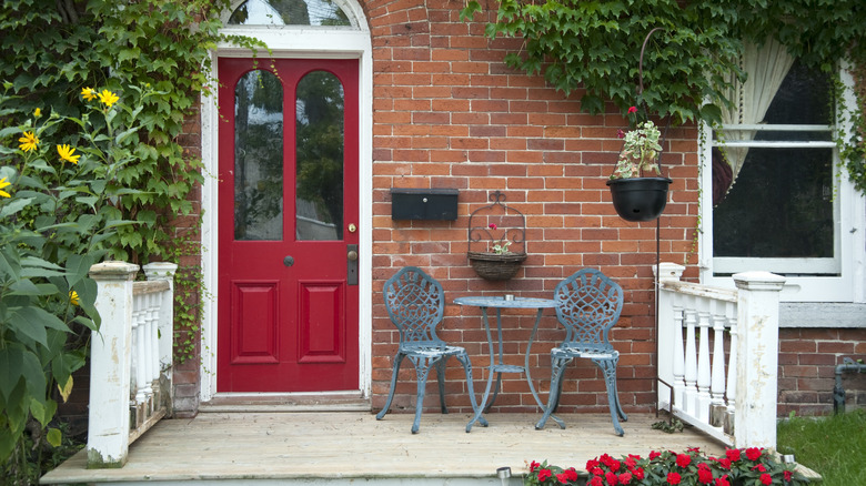 bistro table near front door