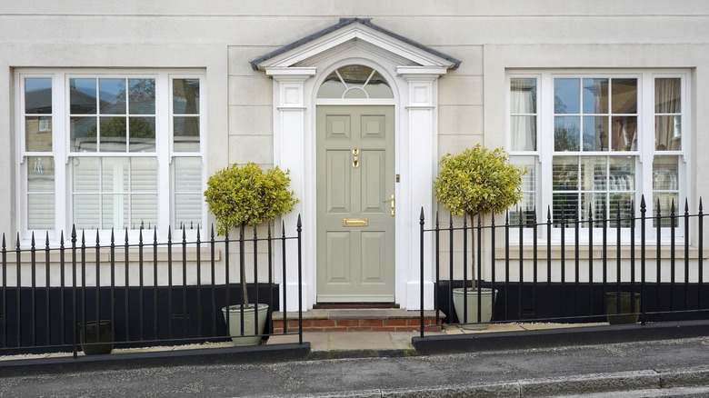 door with decorative molding