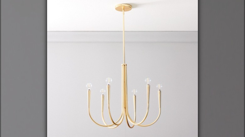 Golden six arm chandelier 