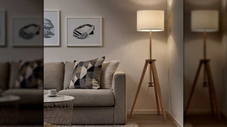 IKEA lamp and sofa