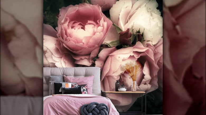 giant rose mural