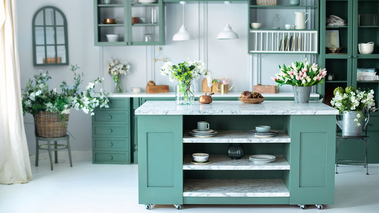 kitchen island in dining room