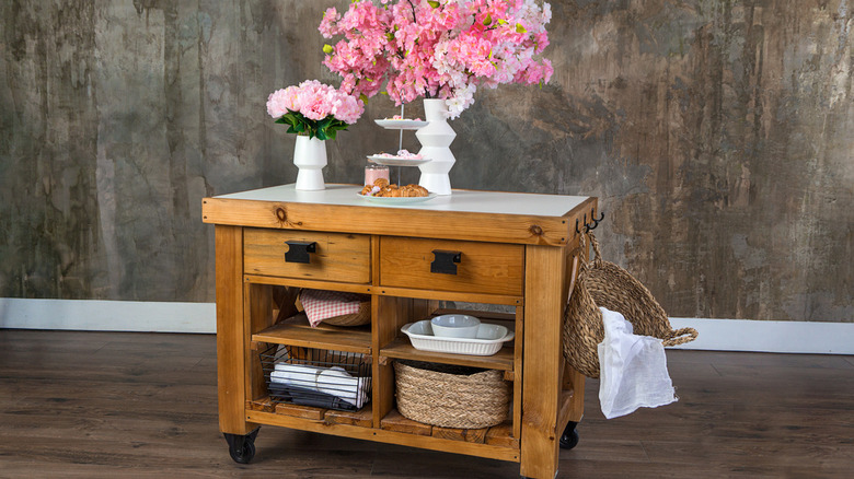 wooden kitchen island