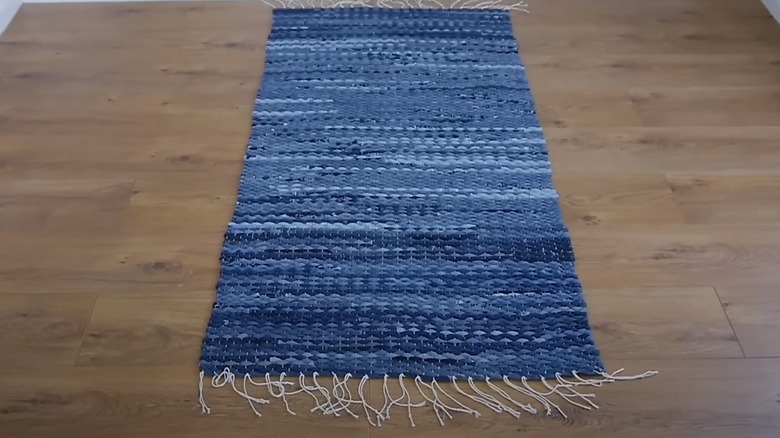 denim woven rug