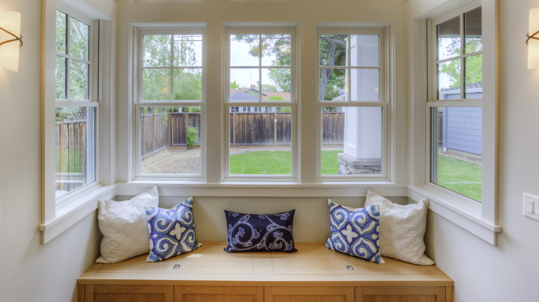 Wooden crate nook bench