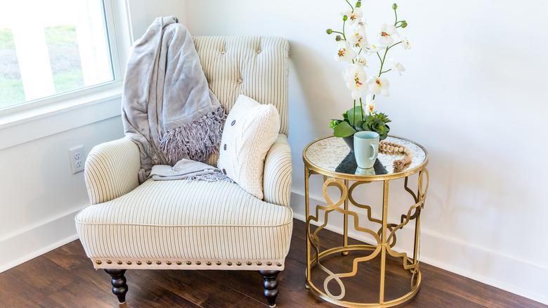 Cozy corner armchair and table