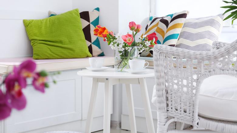 Vibrant corner nook set for tea