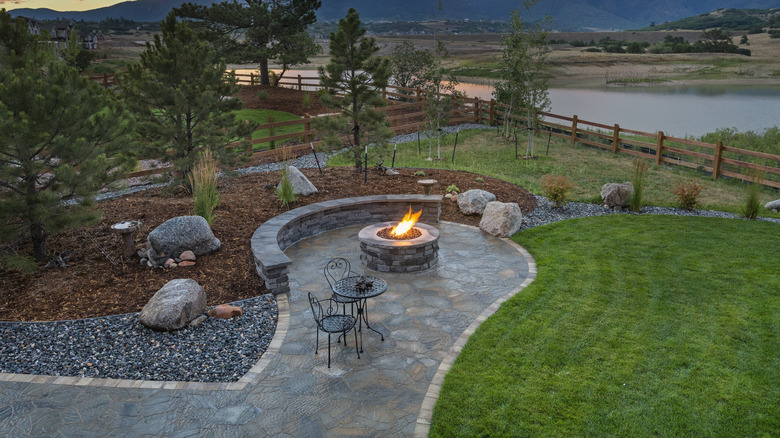 stone path to fire pit