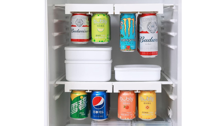 soda can holder in fridge