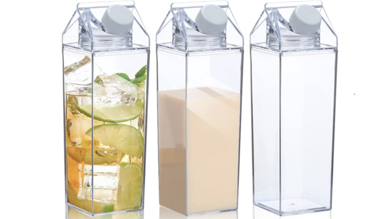 clear milk carton containers