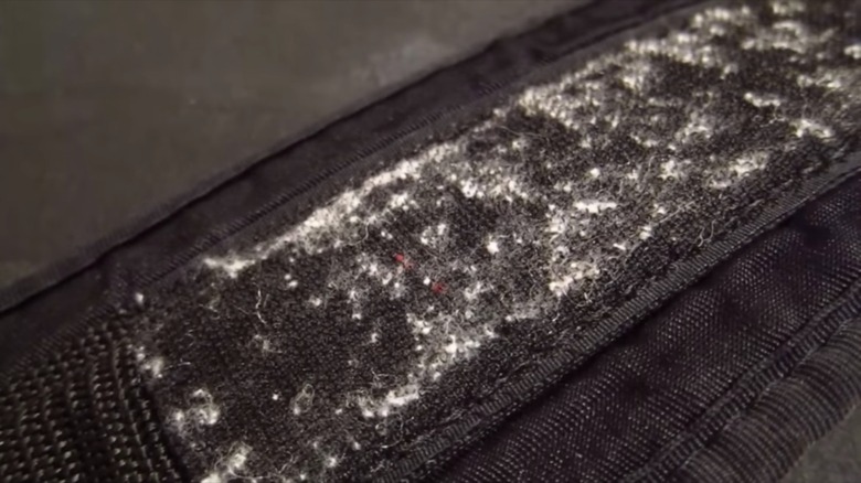 Velcro strip filled with lint