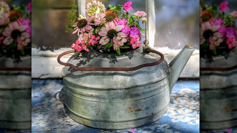 metal camping kettle vase