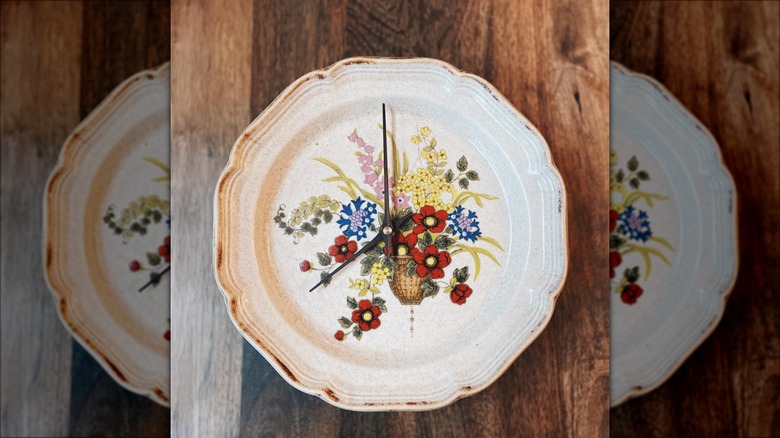 repurposed vintage china clock