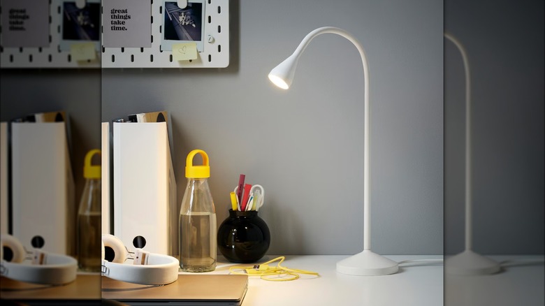 thin work lamp on desk