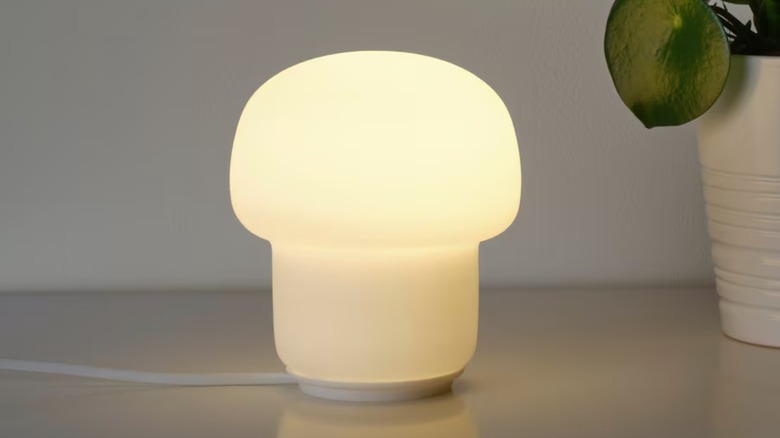 mushroom shaped glass table lamp