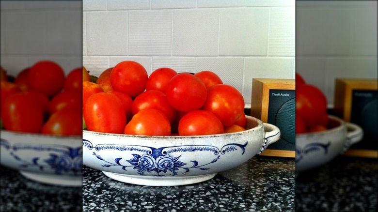 tomatoes in serving dish