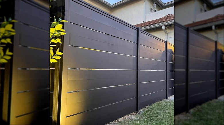 Black aluminum horizontal fence