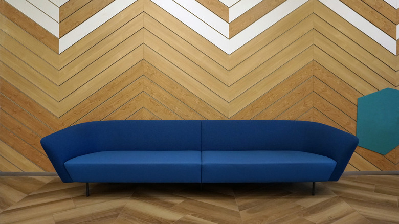 chevron wall pattern in room