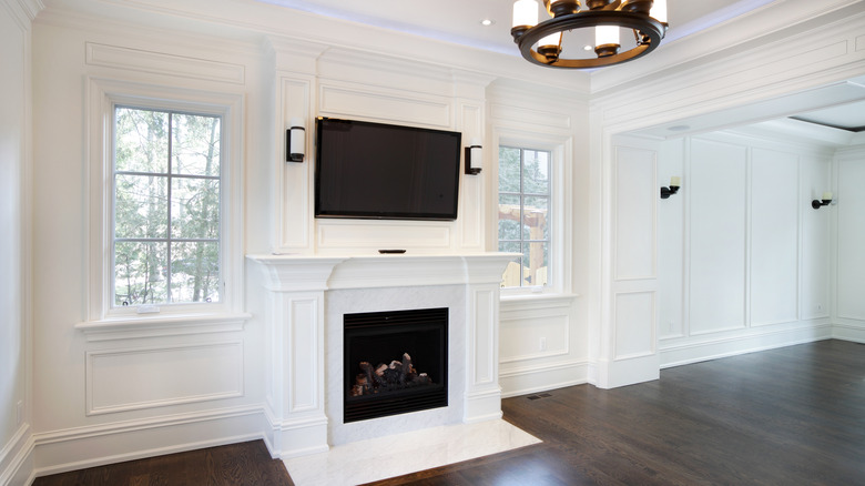 living room with wainscoting wall