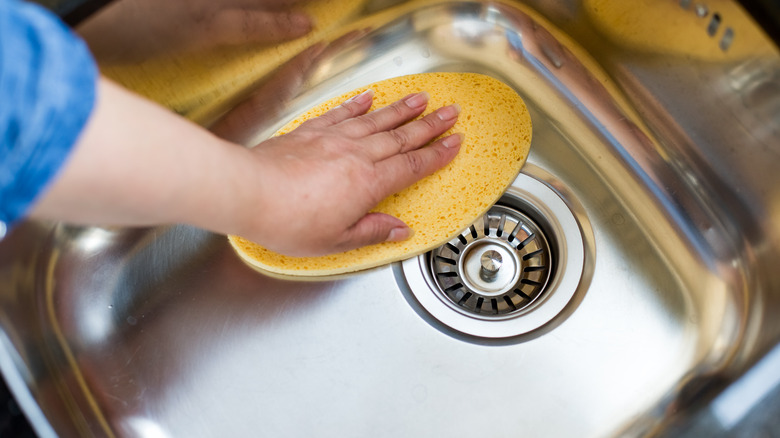 Polishing sparkling stainless steel sink