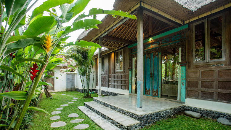 Tropical wood and stone villa