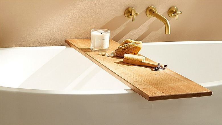 Cherry wood bath plank