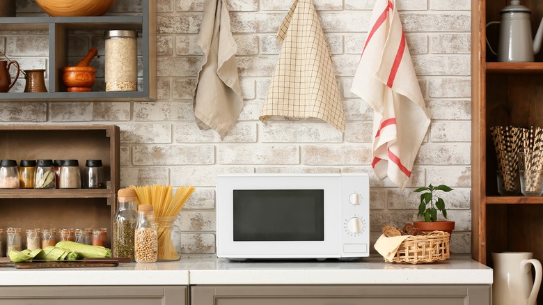 White brick backsplash kitchen