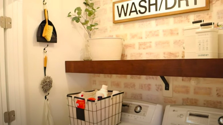 Decorated laundry closet