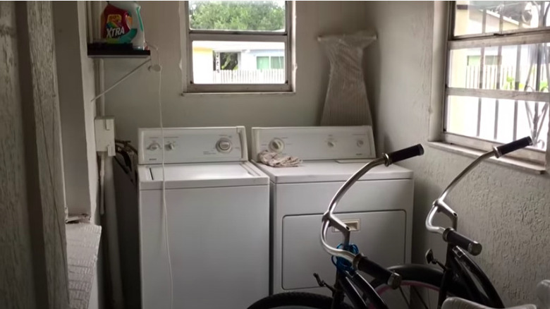 Unfinished laundry room 