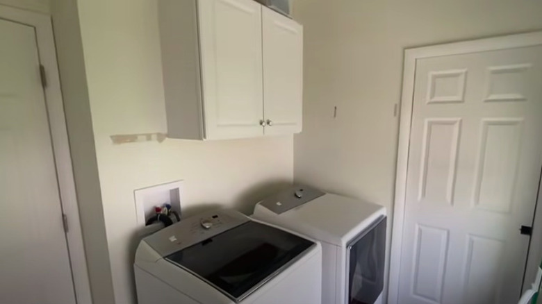 Unfinished laundry room