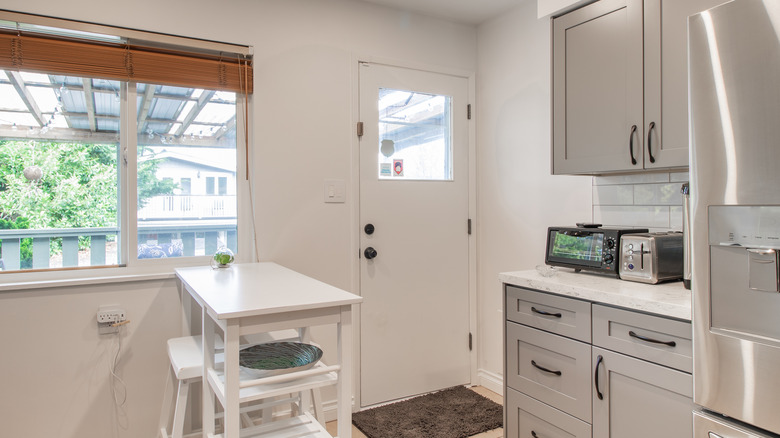 Small dining table and barstools