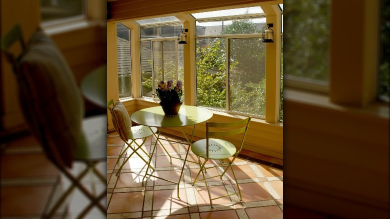 Breakfast nook in sunroom