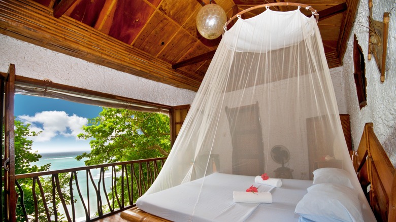 canopy bed with view 
