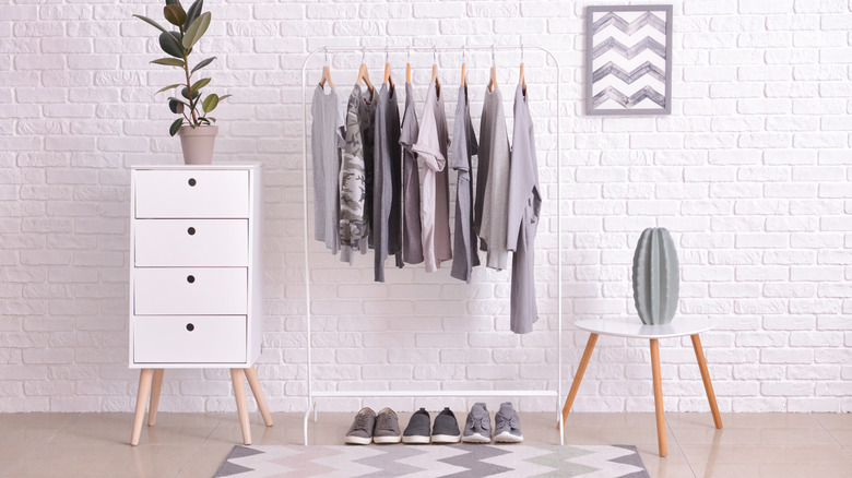 gray wardrobe