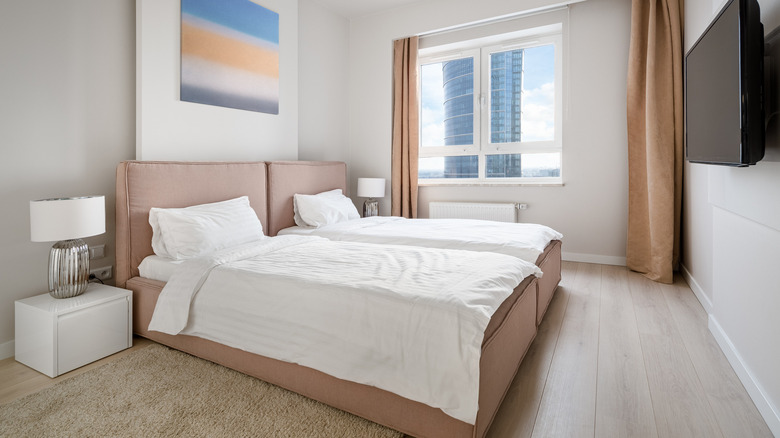 beachy room with two beds