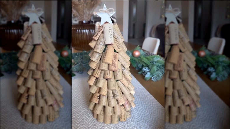 Mini Christmas tree made from wine corks