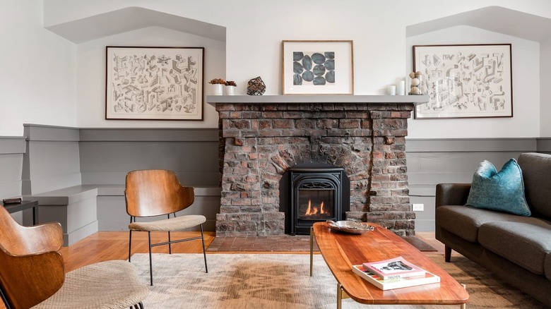 old fireplace in a living room