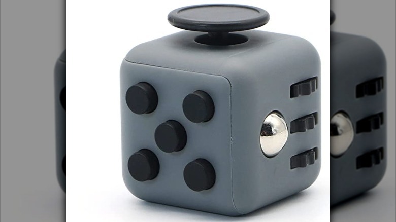 gray and black fidget cube