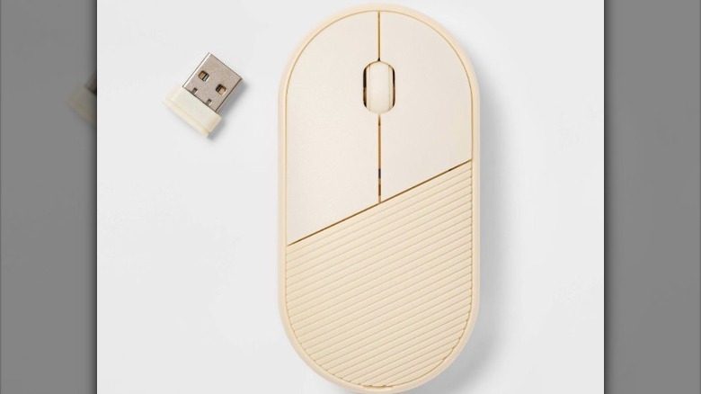 light yellow wireless computer mouse