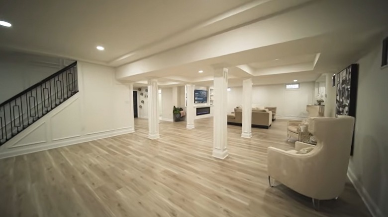 a large open finished basement