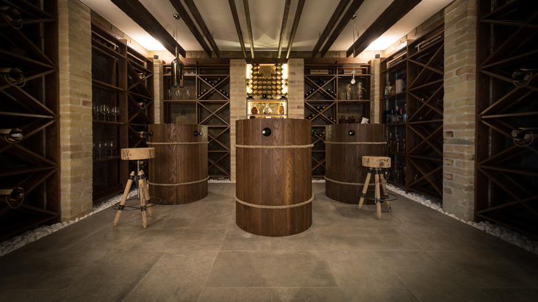 finished basement wine cellar