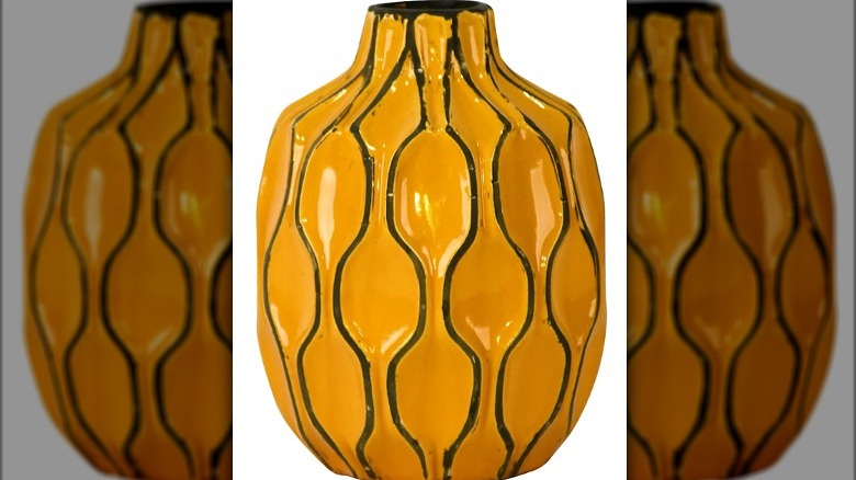 Orange vase with texture design