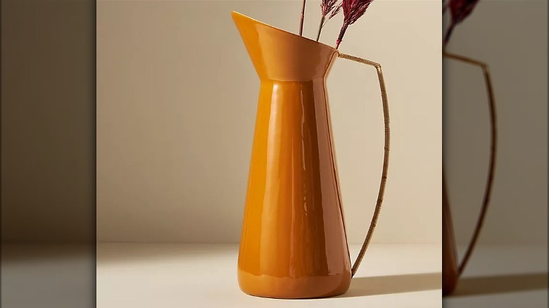 Orange pitcher vase