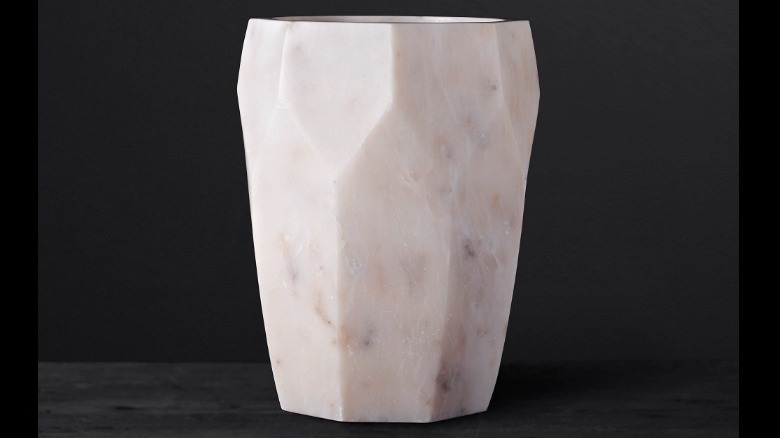 Pink marble geometric vase