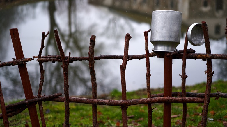 rustic wicker fence